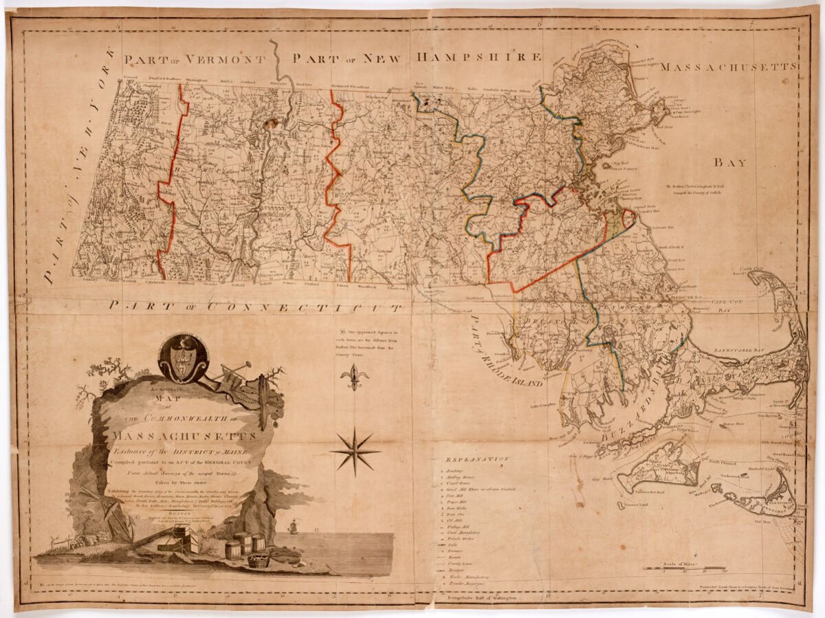 Map of the commonwealth of Massachusetts exclusive of the district of Maine : compiled pursuant to an act of the General Court from actual surveys of the several towns, &c. Taken by their order