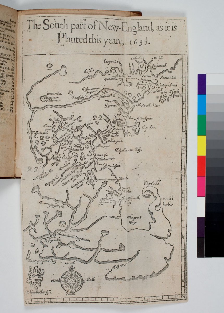 William Wood’s 1639 map of the south part of New England from New Englands prospect
