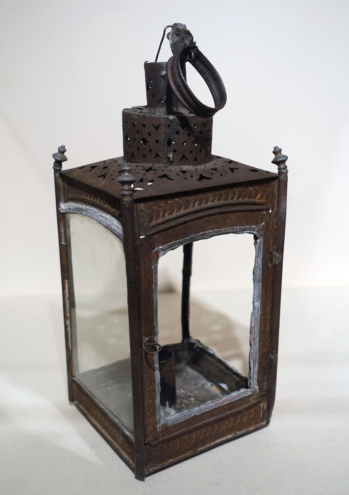 Historic iron and glass lantern in the Concord Museum