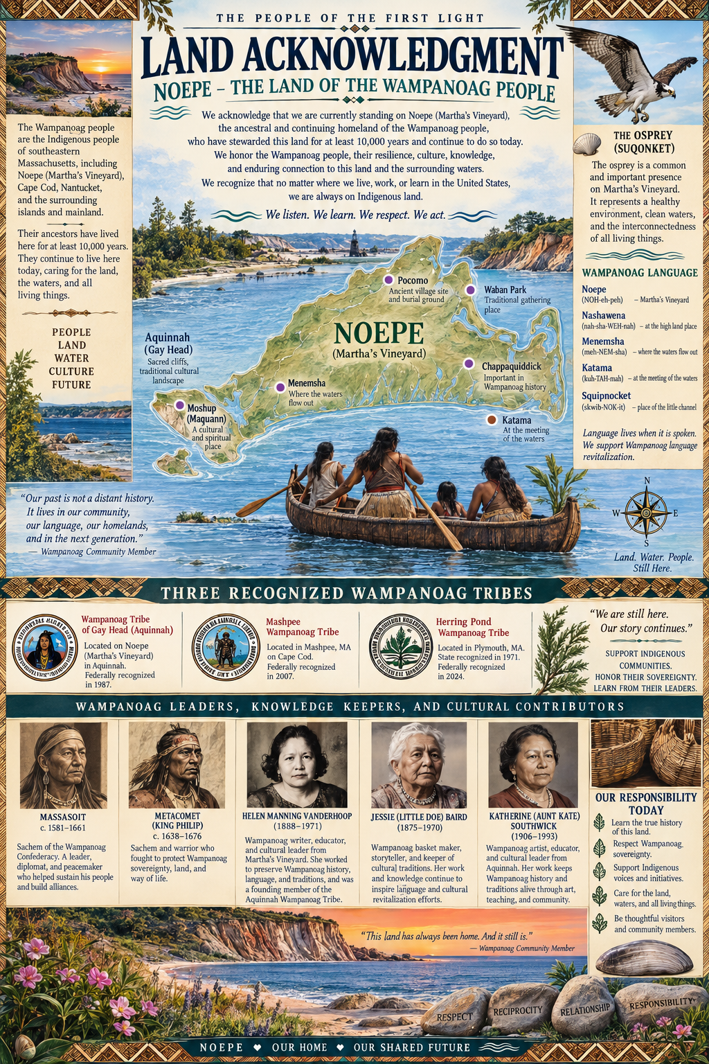 Supplied land acknowledgment poster, retained for a teacher-led fact-checking activity