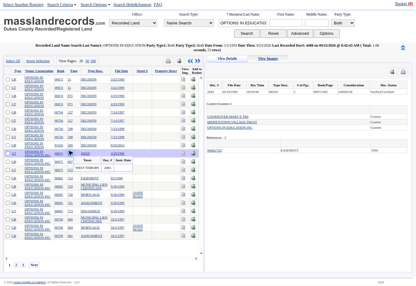 1996 acquisition deed: registry index and document details